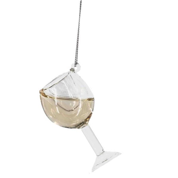 Kerstbal Witte wijn glas.