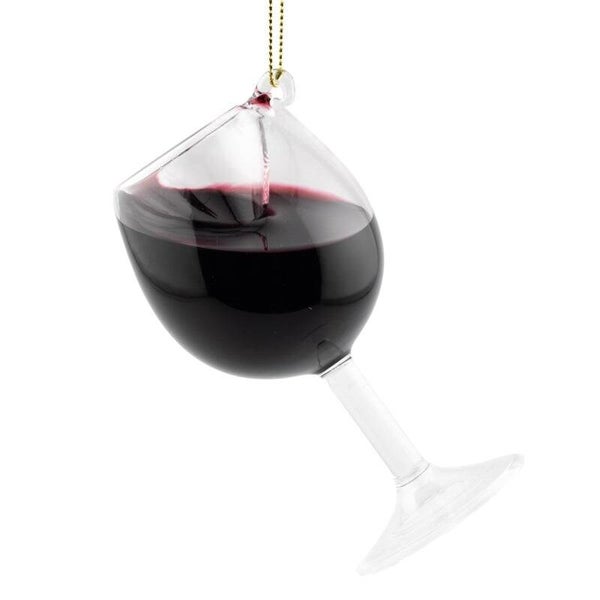 Kerstbal Rode wijn glas