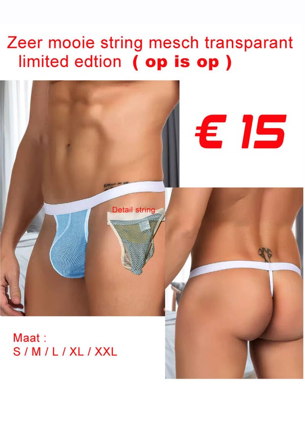 exclusieve string licht blauw/wit