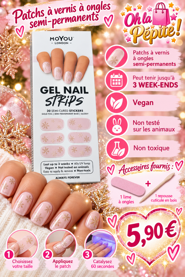 Patch Gel semi-permanent ✨ étoile dorée