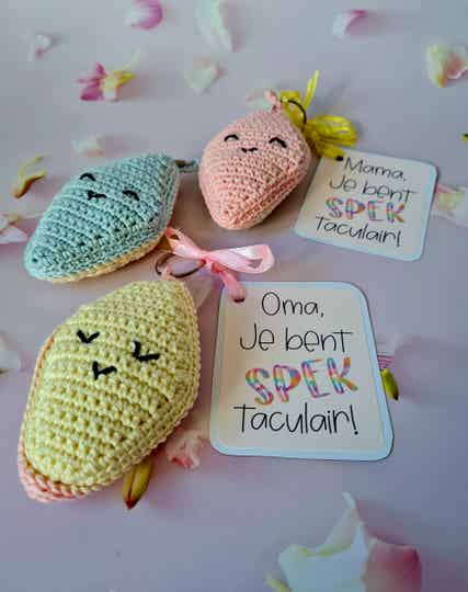 Moederdag Spek tas/ sleutelhanger