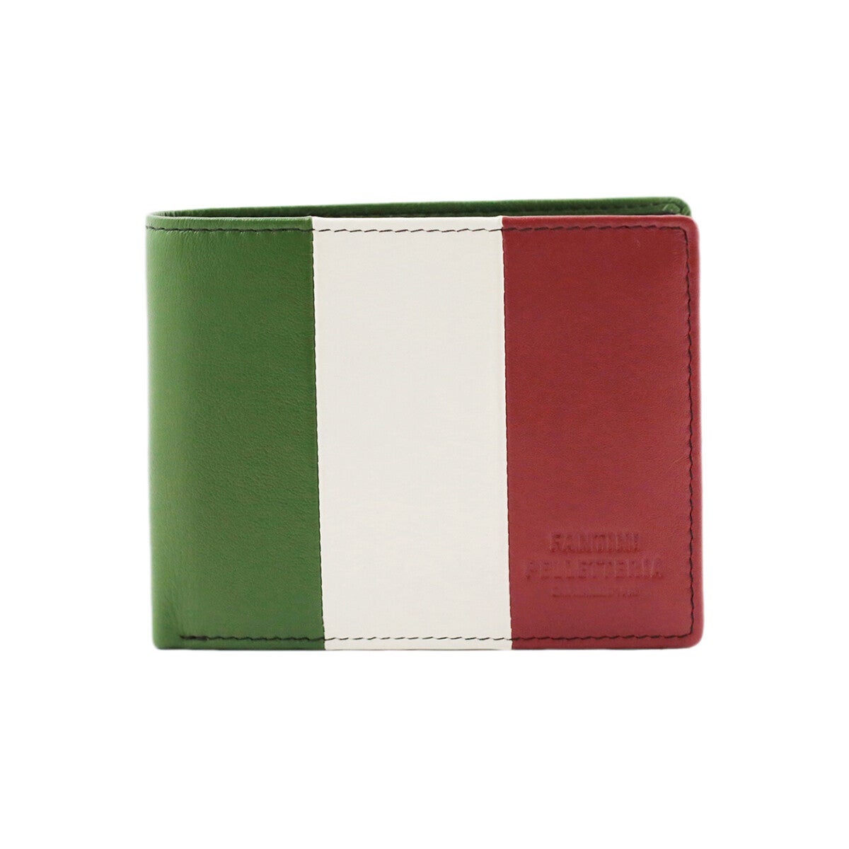 Leder Geldbeutel Herren klein mit Münzfach Tricolore