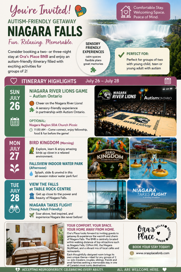 Autism Friendly Getaway July 26 - July 28