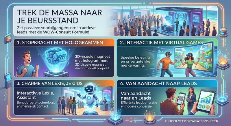 bezoeker lokken beurs beursstand hologram