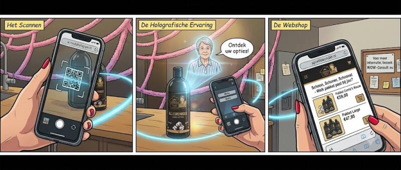 QR augmentend realitty WoW-consult Mediahologram Belgie
