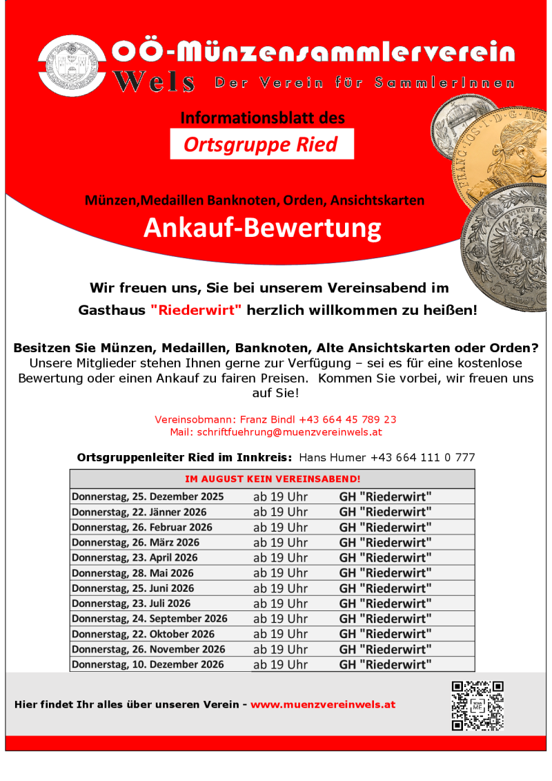 Vereinsabende Ried/I 2026