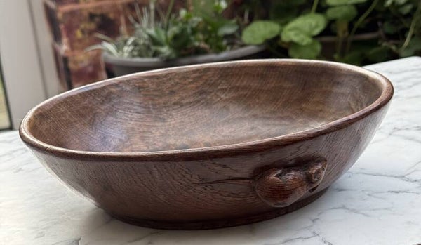 EARLY ROBERT "MOUSEMAN" THOMPSON OAK FRUIT BOWL