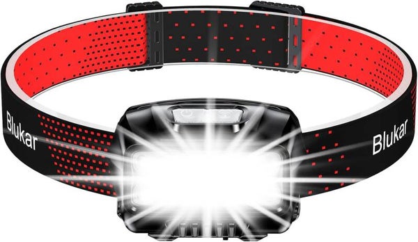 Blukar Lampe Frontale Rechargeable, 2000LM Super Lumineux Étanche Léger Torche Frontale LED Puissante avec Voyant Rouge, 8 Modes d'éclairage, Capteur Mouvement, 30H d'autonomie pour Course/Urgence