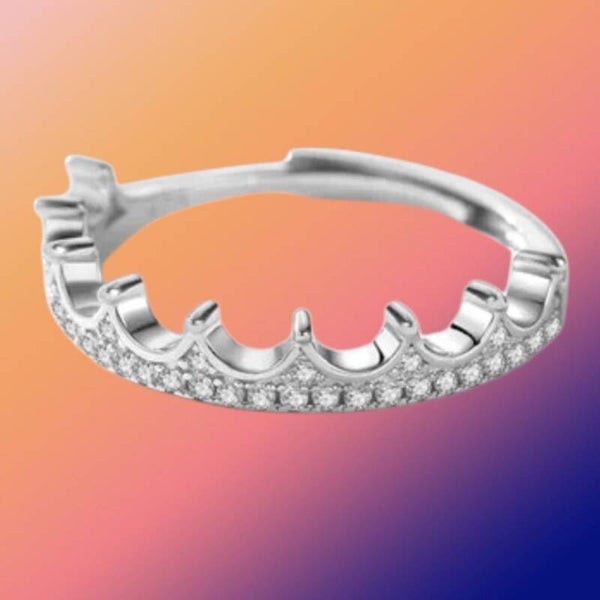 925 Sterling Zilveren Ring met Kroon en Zirconia
