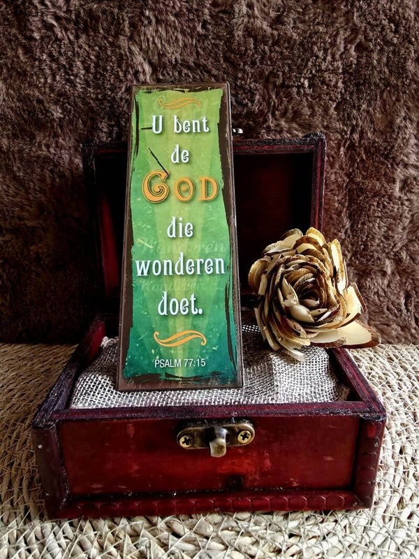 Magneet 'U bent de God die wonderen doet.' – Christelijke koelkastmagneet