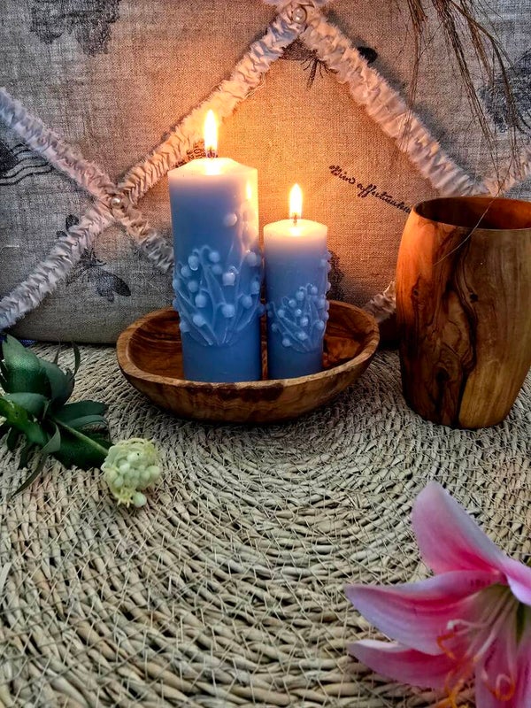 Handgemaakte stompkaarsjes met bloemen,Speciaal gemaakt voor jou