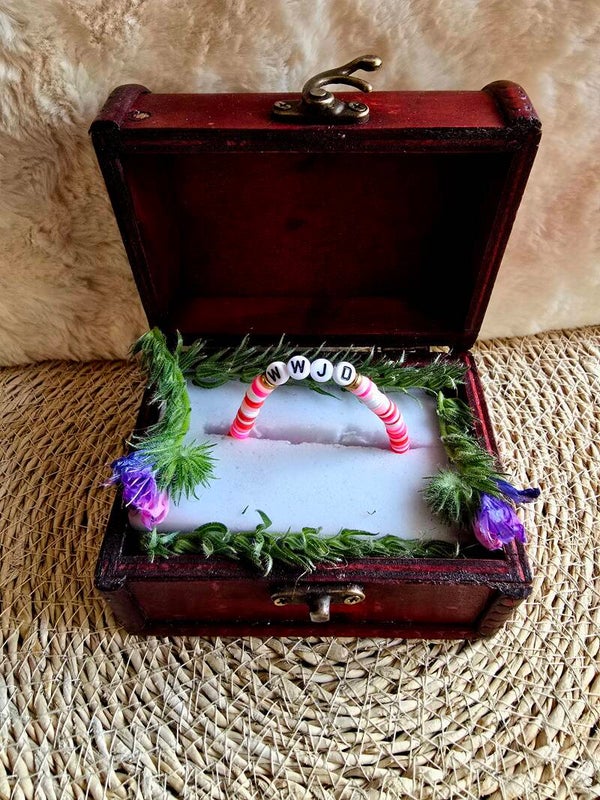 Armband roze, donkerroze wit
