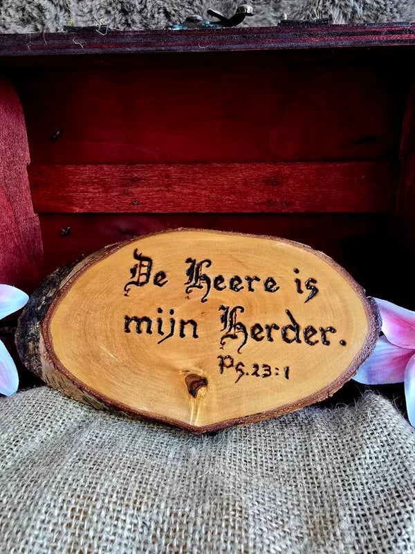 Wandbordje: De Heere is mijn herder