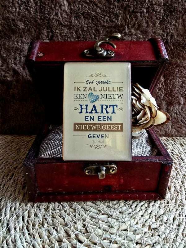 Magneet 'Ik zal jullie een nieuw hart en een nieuwe geest geven' – Christelijke koelkastmagneet