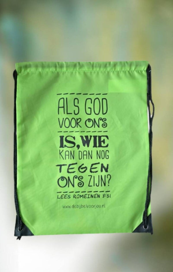 Gymtas / Cordonzak met Bijbeltekst