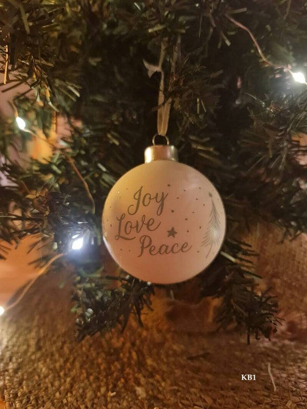 Joy, love, peace kerstbal