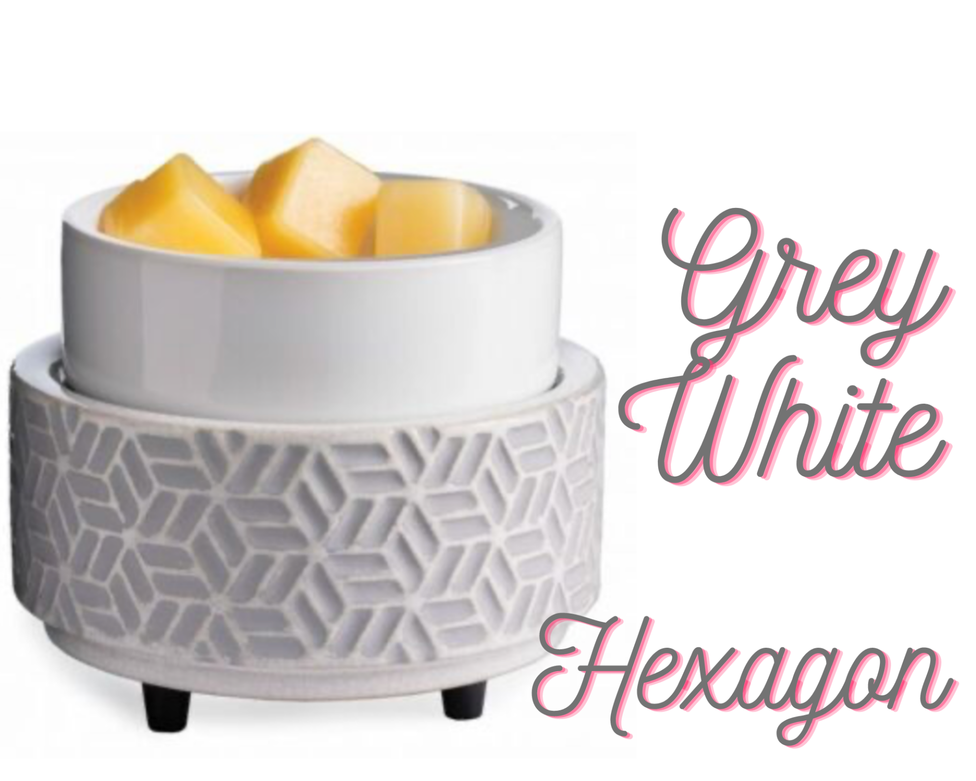 Candle warmer  Grey white Hexagon