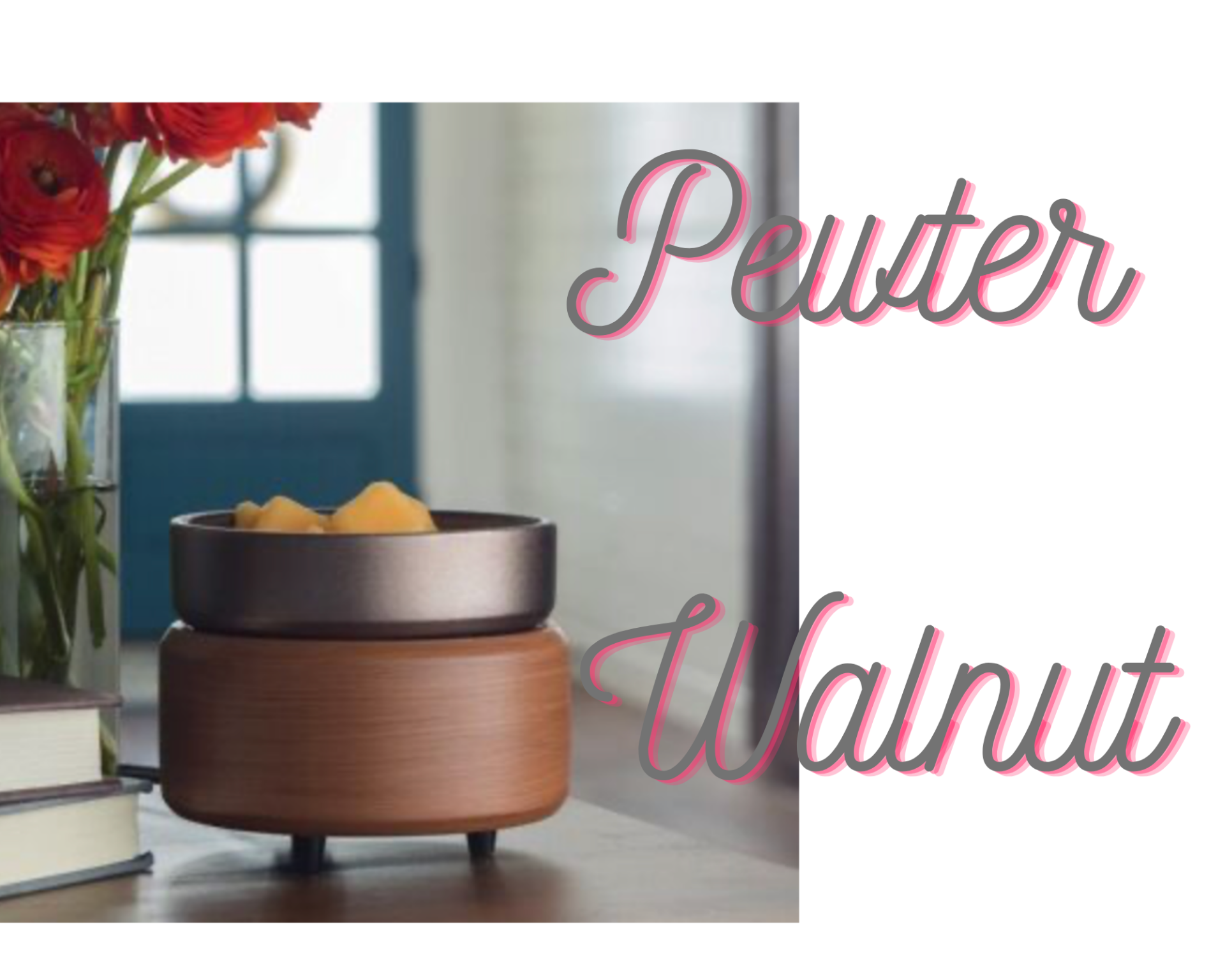 Candle warmer-kaarsen verwarmer in kleur Pewter Walnut