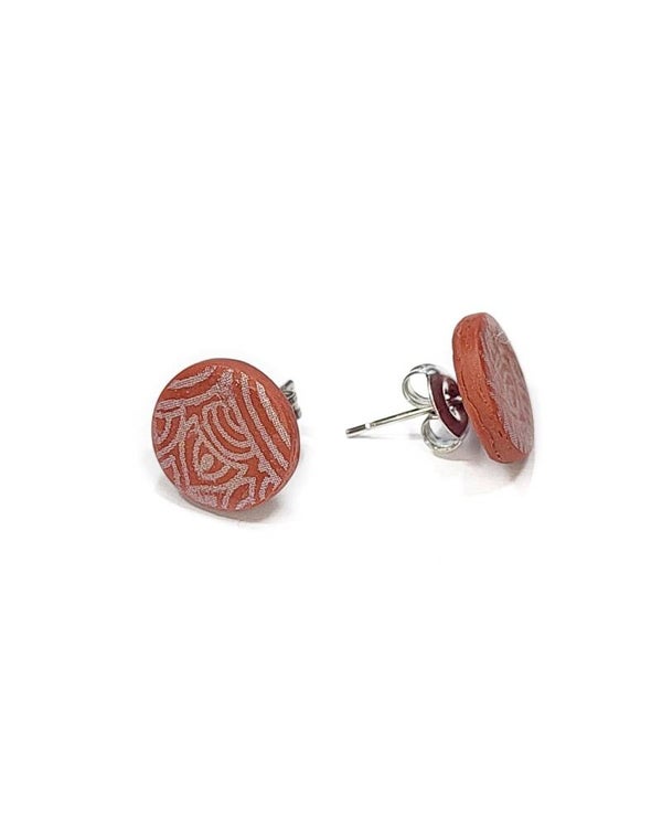 Clous d'oreilles puces terracotta