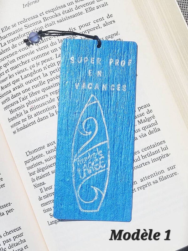 Marque-page "super prof en vacances"