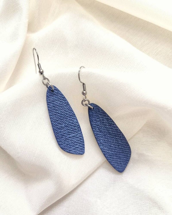 Boucles d'oreilles effet "jeans"