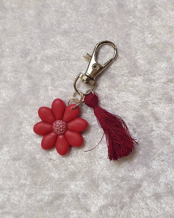 Porte-clés fleur-différents coloris