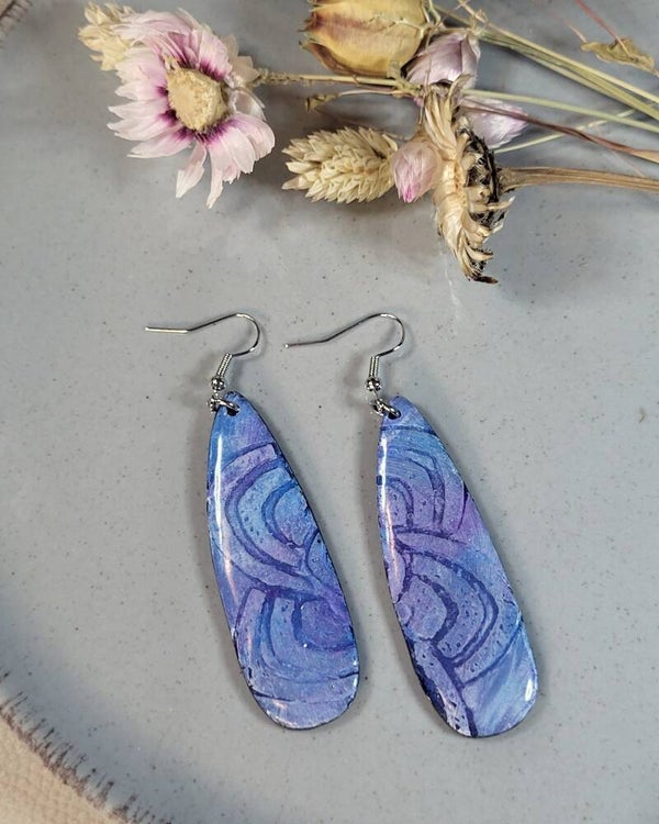 Boucles d'oreilles longues "Iris"
