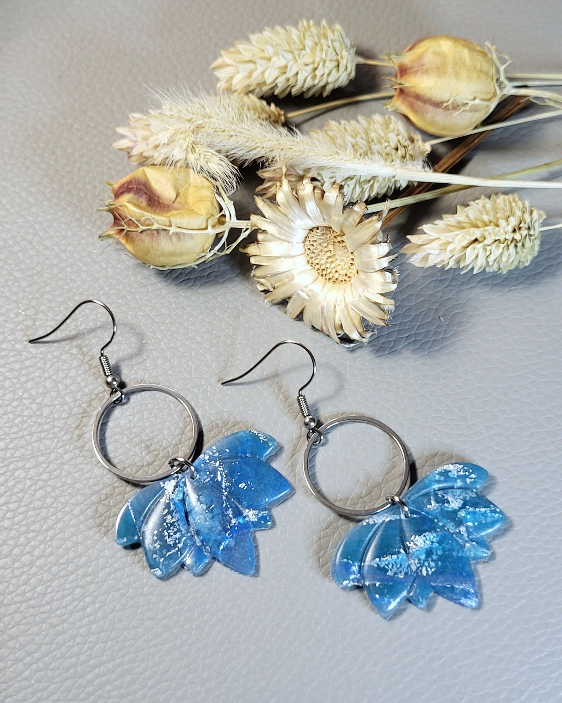 Boucles d'oreilles lotus "Naïade"