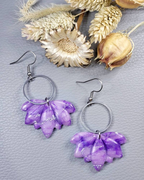 Boucles d'oreilles lotus "Nymphéa"