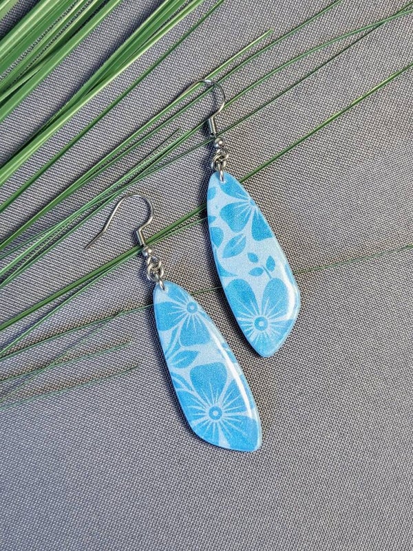Boucles d'oreilles "Hawaï" bleu