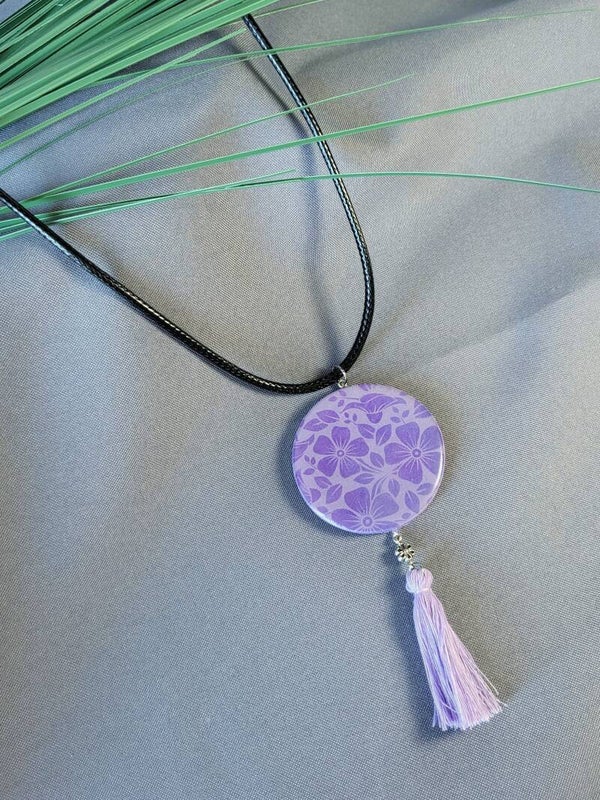 Sautoir "Hawaï" violet