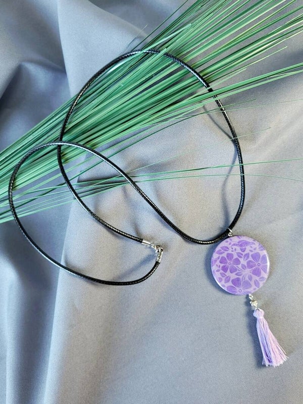 Sautoir "Hawaï" violet