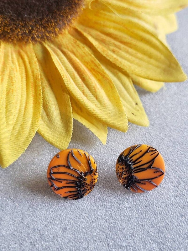 Puces d'oreilles "Éclat Naturel" – Boucles d'oreilles tournesol