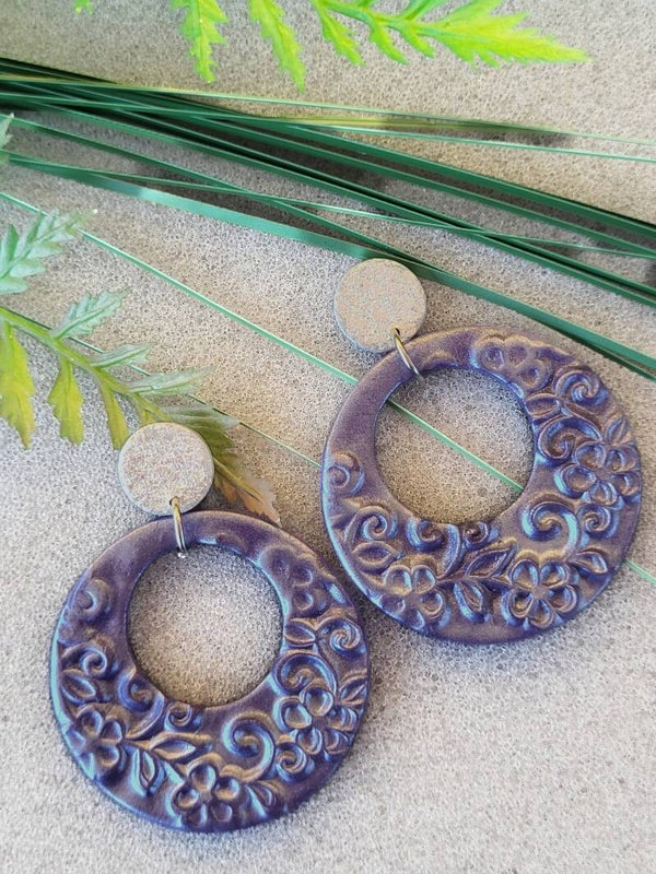 Boucles d'oreilles "Liana" violet