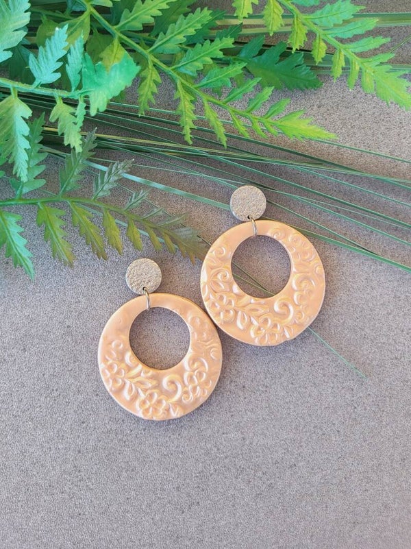 Boucles d'oreilles "Liana" couleur pêche