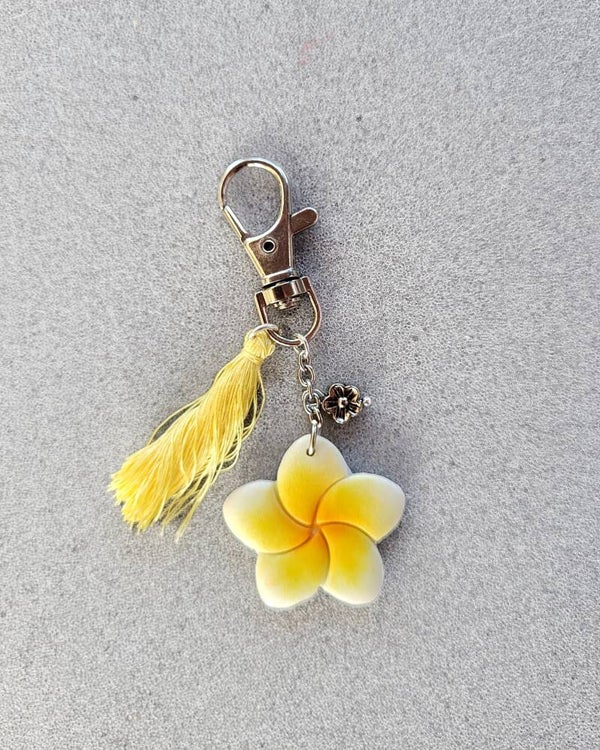 Porte-clés fleur de frangipanier | jaune ou rose