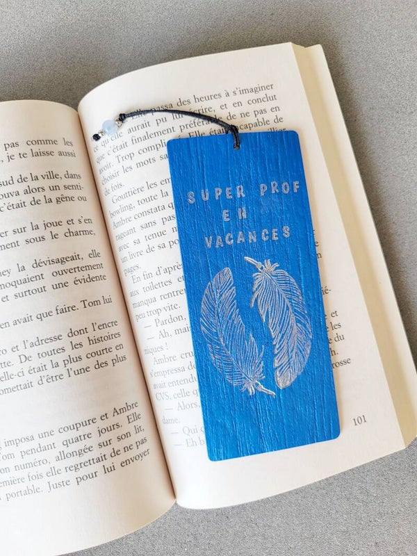 Marque-page "super prof en vacances" | différents modèles