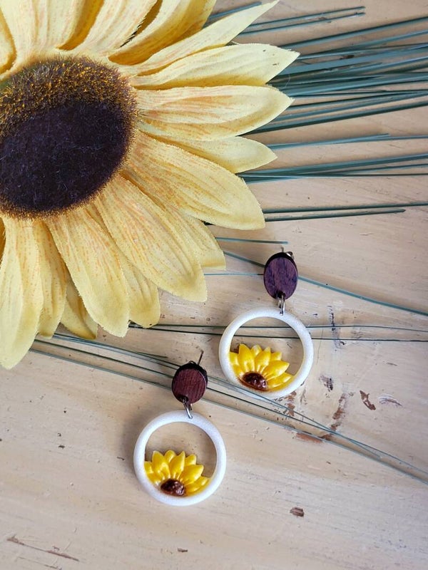 Boucles d'oreilles tournesol | éclat bohème