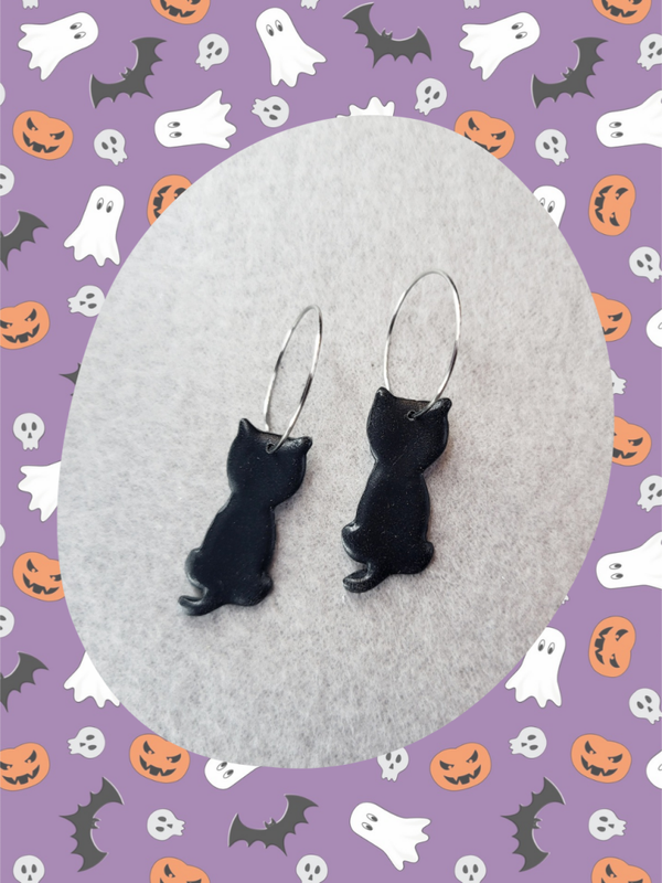 Boucles d'oreilles halloween 🐈‍⬛ | chat noir