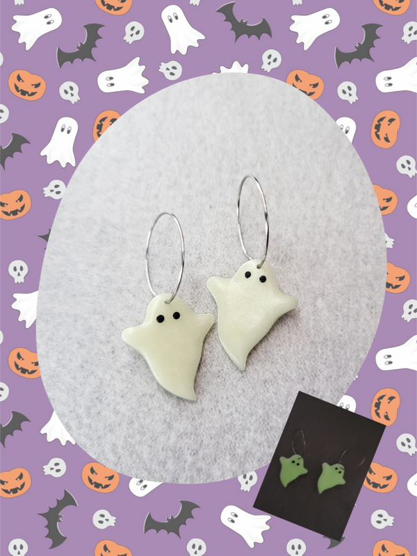 Boucles d'oreilles halloween 👻 | fantôme phosphorescent