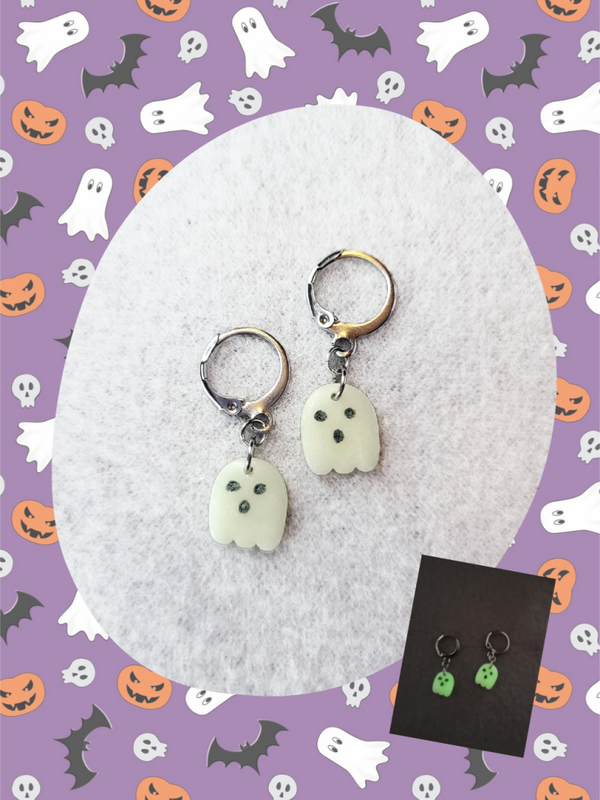 Boucles d'oreilles halloween 👻 | fantôme phosphorescent