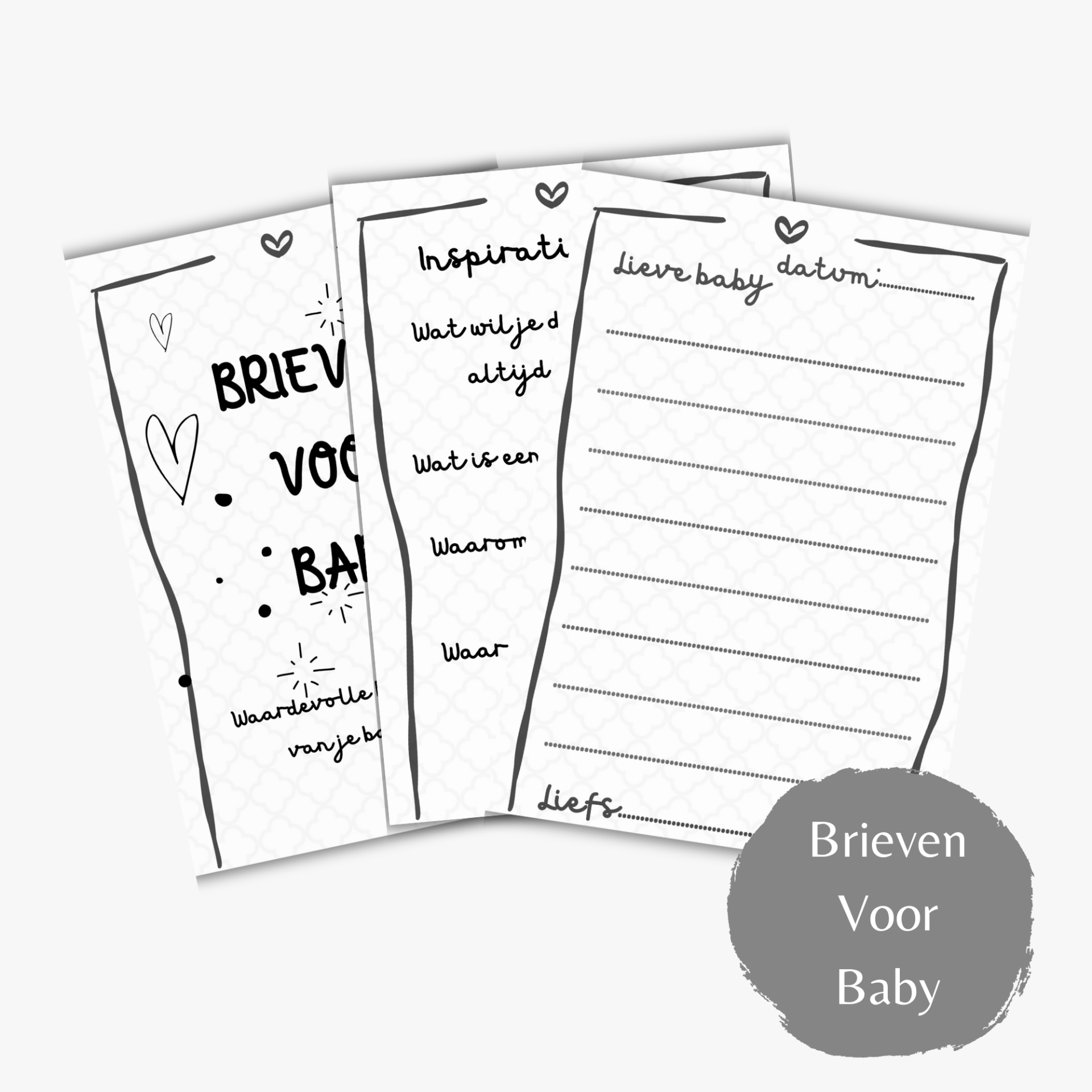 Brieven voor Baby – Set van 15 invulkaarten vol liefde & herinneringen