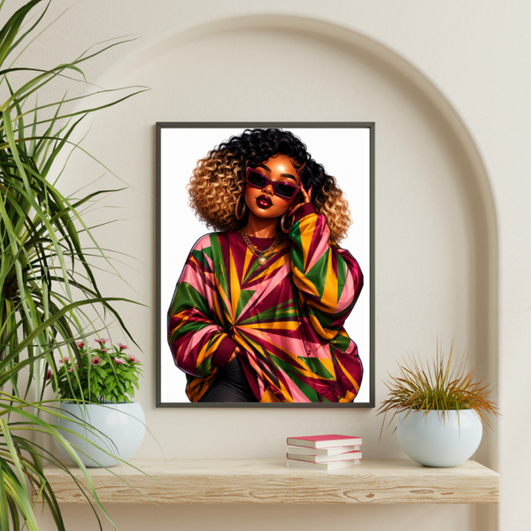 Urban Sunset Vibes Poster A3 – Kleurrijke Fashion Wall Art voor een Modern Interieur