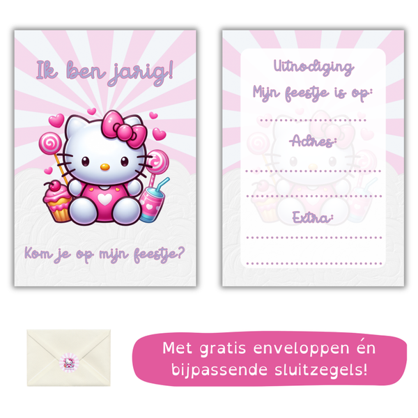 Hello Kitty uitnodiging - Sweets