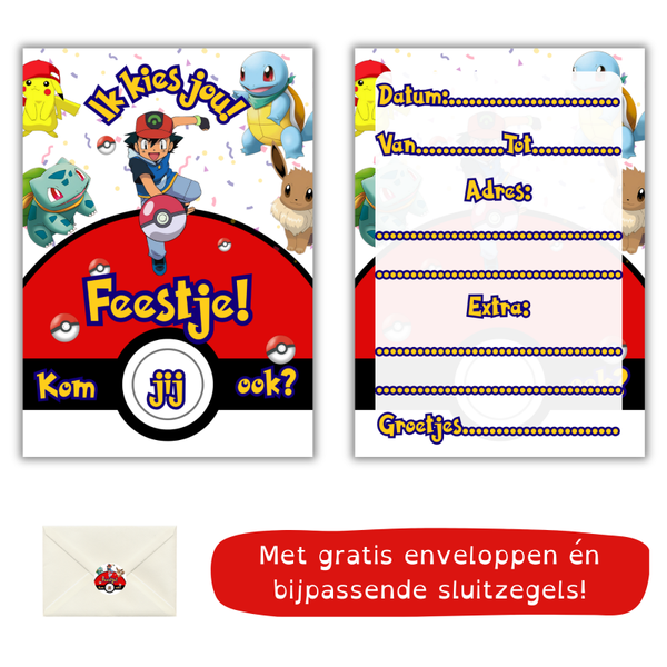 Pokemon Feestje uitnodiging