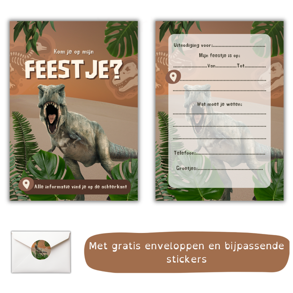 Dino feestje – Jurassic uitnodiging