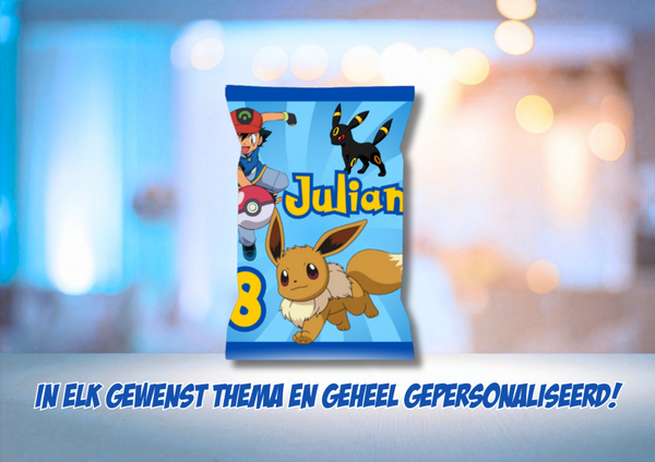 🎈 Chips mét wikkel in jouw favoriete thema – Chips traktatie Gepersonaliseerd
