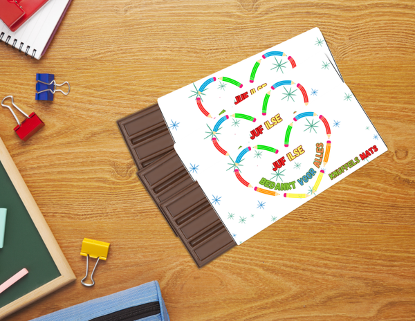 Bedankje voor de juf of meester – Milka mét chocoladewikkel