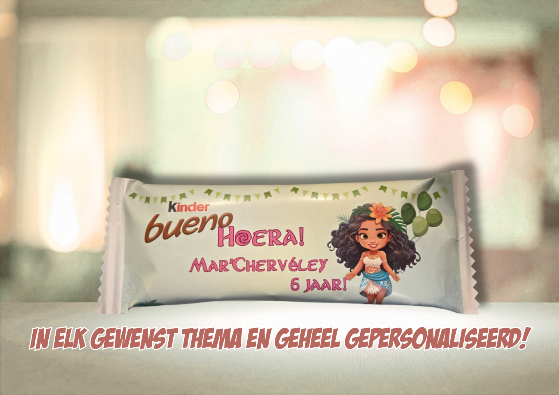 Kinder Bueno Traktatie in Elk Gewenst Thema