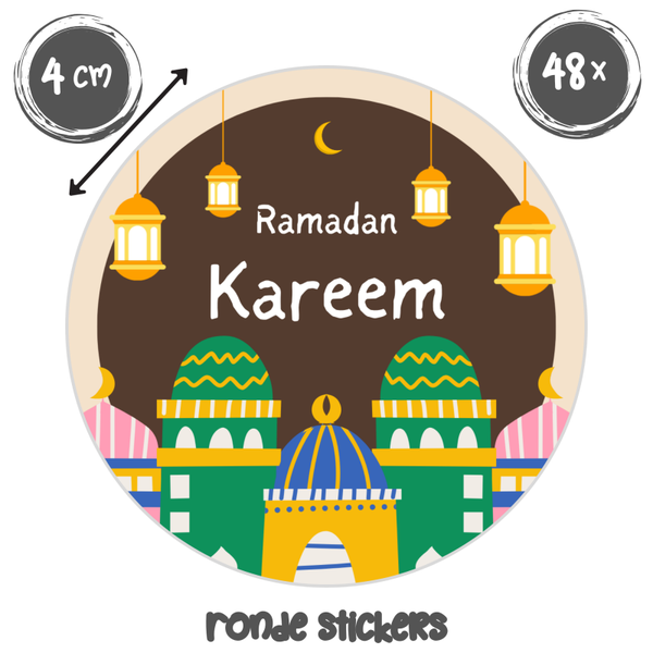 Ramadan sticker – Ramadan Kareem | Feestelijk & betekenisvol - 48 stuks